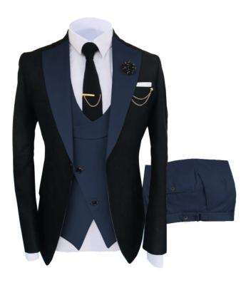 China 2022 Custom Made Trending Peaked Lapel Groomsman Anti-Wrinkle Stylish Wedding Invest Shirts Fit Stud Lapel Pants Men's Tuxedo Suit for sale