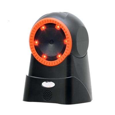 China High Efficiency USB Supermarket Laser 1d 2d Barcode Scanner A4 Omnidirectional Desktop Size for sale