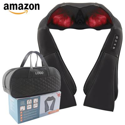 China 2021 Best Selling Amazon Body Wrap Kneading Electric Vibrating Massage Tool Heated Infrared Shiatsu Back Neck Shoulder Massager for sale