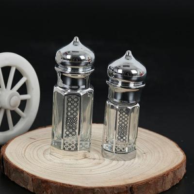 China 3/6/12ml Personal Care Scent Perfume Glass Personal Bulk Silver Plated Zinc Alloy Bottle for sale