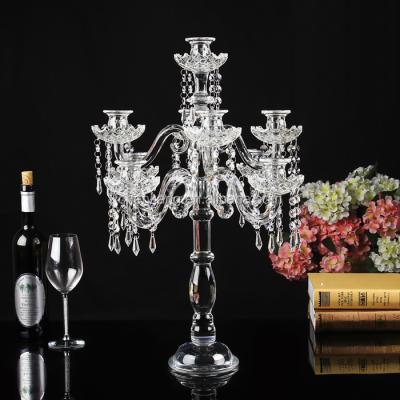 China HOLIDAY new year table decoration crystal floor glass candelabrums for luxury wedding centerpieces for sale