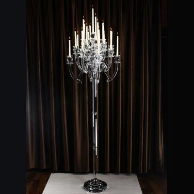 China Weddings 75 Inch - Tall Decorative Standing Floor Crystal Candelabra For Weddings for sale