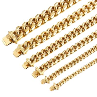 China OUMI Fashion Romantic 18K Gold Filled Cuban Link Chain For Women And Men Hot Selling Cuban Chain for sale