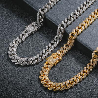 China Hiphop Fashion Hip Hop Jewelry Iced Out Cuban Link Necklace Bisuteria Chain Men for sale