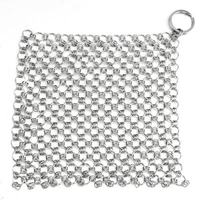 China Sustainable Ready To Ship 316 Stainless Steel Chainmail , Cookware Stove Clean Scrubber For Sale for sale