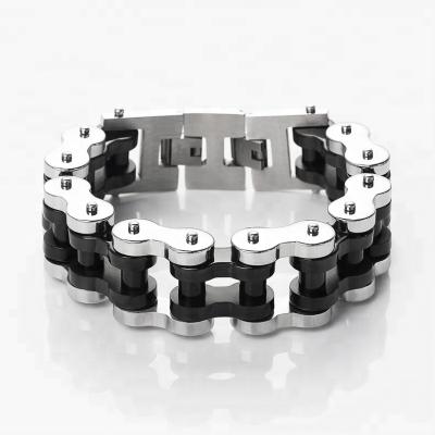 China Classic factory wholesale stainless steel heavy men's bracelet, biker motorcycle bracelets for men for sale