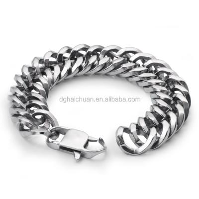 China 2018 FASHIONABLE Men's Stainless Steel Curb Link Chain Mens Rock Cuban Link Bracelet 20mm Bracelet for sale