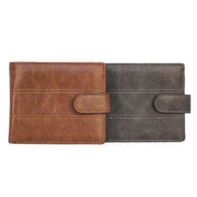 China Retro RFID PU Men Leather Wallets with RFID and Exquisite Latch Design Card Holder Wallet with Coin Pocket for sale