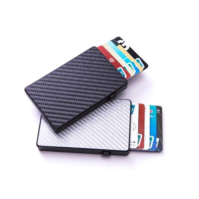 China New Designer Rfid Fiber Pop RFID 2021 Up Custom Metal Card Holder Men Credit Card Holder for sale