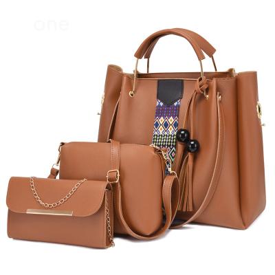 China Luxury Purses And Designer PU Ladies Tote Bags 3pcs 2022 Fashion Waterproof Custom Women's Handbags Women Ladies for sale