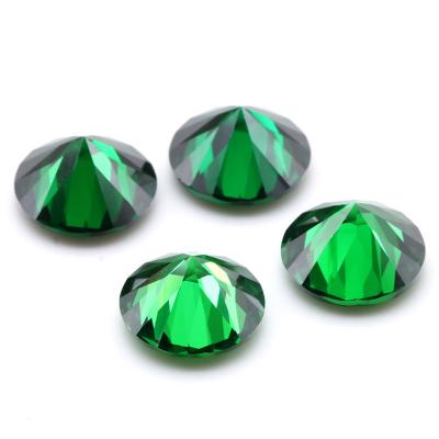 China Color Set Or Fire Green CZ Series Crystal Brilliant Cut Stone 1.0-3.0MM Green Loose CZ Bead Gemstone Emerald For Jewelry Inla for sale