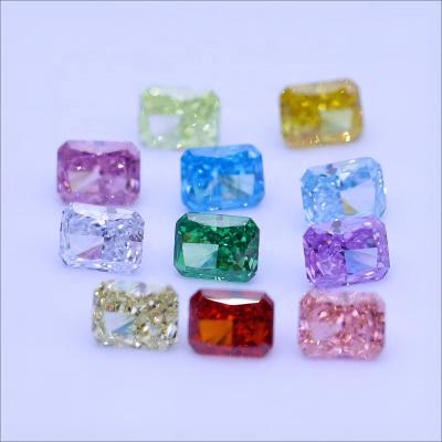 China Wholesale good quality OCT cushion crushed ice cut zircon loose color or stone set. JiangTong Fire Loose CZ Gems Various Colors for sale