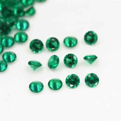 China Hot sale high quality synthetic nano crystal greenRound color game or fire shiny cut gemstone gems loose stone can be used for jewelry for sale