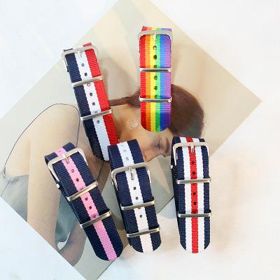 China Casual Men Women Lowest Rate Fabric NATO Watch Band For Amazfit 20mm 22mm Replacement Stripe Canvas Watch Strap for sale