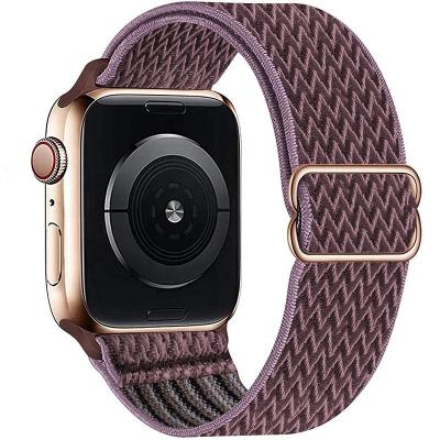 China Casual Colorful Elastic Adjustable Watchband For Apple Watch Se 6 Watch Band 5 4 3 2 Soft Nylon Braided 38MM 42MM for sale