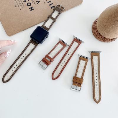 China Leisure New Design Nylon Leather Watchband For Apple Watch 42mm Replacement Watch Nylon Strap 38mm for sale