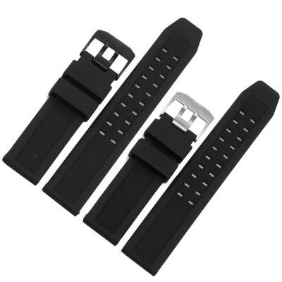 China Wholesale SPORT Men's Replacement Sports Silica Gel Watch Straps 23mm 23mm Black Waterproof Silicone Watch Bands for sale