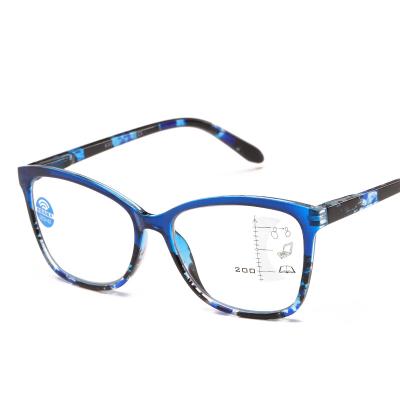 China Blue Light Blocking Anti PC Blue Light Smart Focus KX001 Unisex Big Designer Frame Men Women Magnetic Multifocal Progressive Reading Glasses for sale