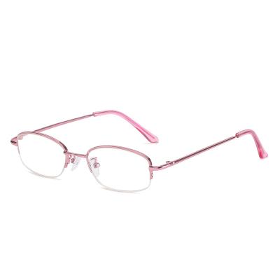 China Half-rim 2025 thin metal round glasses fashion design replaceable reading glasses for women for sale