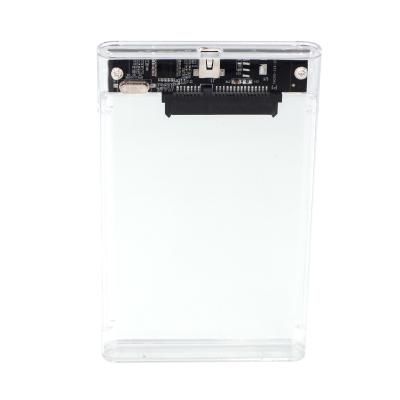 China Plastic External HDD Enclosure Hard Drive Case SSD Box 2 5 Inch Plastic SATA III To USB2.0 HDD Plastic Transparent Case for sale