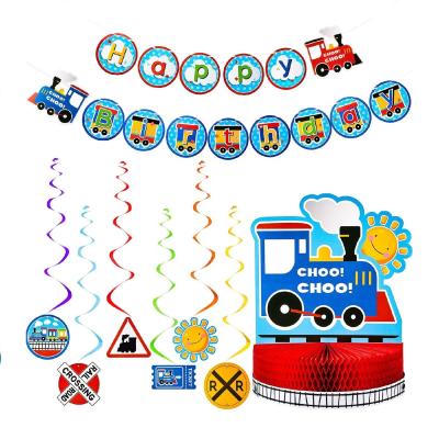 China Party Train Birthday Party Decoration Customized Decorations Set Train Honeycomb Centerpiece for Train Theme Birthday Baby Shower Party Supplies for sale