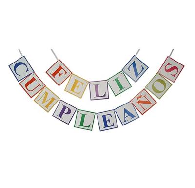 China Party Decoration Feliz Cumpleanos Banner Spanish Happy Birthday Banner for Mexican Fiesta Birthday Party Decoration for sale