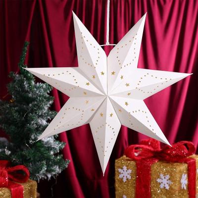 China Ceiling Sharp Shade Snowflake Star Paper Lantern Christmast Ornament 7 Star Hanging Ornament for Wedding Birthday Christmas Party Home Decoration for sale