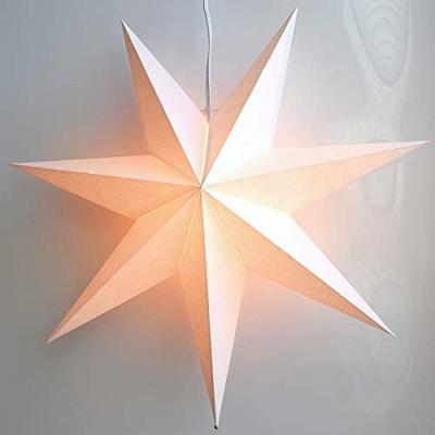 China Christmast Ornament Paper Star Lantern Decoration White 7-Point Wonder Frosted Star Perfect for Weddings, Christmas Holidays, Birthday Party for sale