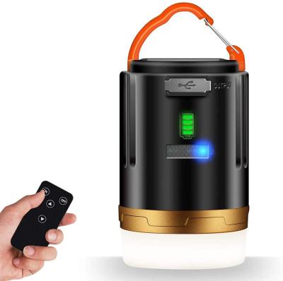 China Outdoor Portable LANDSCAPE Tent Lamp Power Bank With 2-1 USB LED Remote Control Rechargeable Camping Lantern for sale