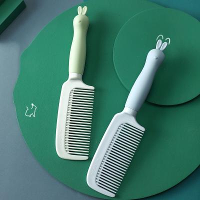 China Detangling Hair Brush Clean Customized Logo Rabbit Mouse Label Girl Hair Anti-static Hard Cute Animal Cartoon Plastic Comb for sale