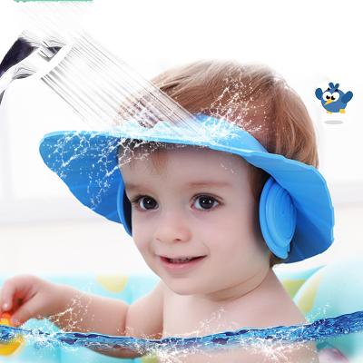 China Viable Waterproof Hair Personalized EVA Bathing Adjustable Baby Shower Hearing Protection Shield Hat Shower For Kids for sale