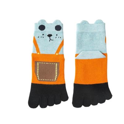 China Quality QUICK DRY Main Fine Cartoon Factory Product Big Barrel Children's Big Five Finger Socks for sale