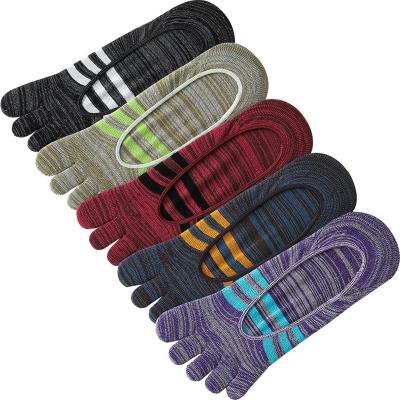 China Factory Sporty New Product Available Many Soft Colors And Breathable Shallow Mouth Mens Toe Socks for sale