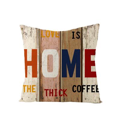 China 2022 Amazon New Design Hot Sale Homewares Anti-Static Linen Pillowcase Custom Vintage Style Letter Cushion Cover for sale