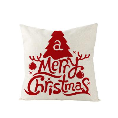 China Amazon Anti-Static Holiday Pillowcase Santa Gnome Truck Garland Linen Home Decor Pillow Cushion Cover for sale