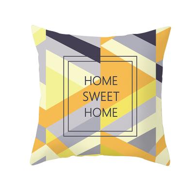 China Custom Nordic Anti-Static English Geometric Simple English Ware Pillowcase Amazon Cushion Waist Cushion Cover for sale