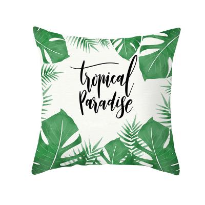 China New Statistical Institute Summer Green Plant Anti-static Pillow Cover Watercolor Pineapple Sofa Cushion Cover Homeware Pillow Case for sale