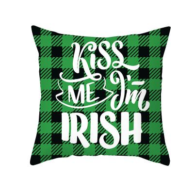 China Home Sofa Decoration Cushion Cover Amazon New Simple St Patrick's Day Peach Skin Pillow Cover Anti-Static for sale