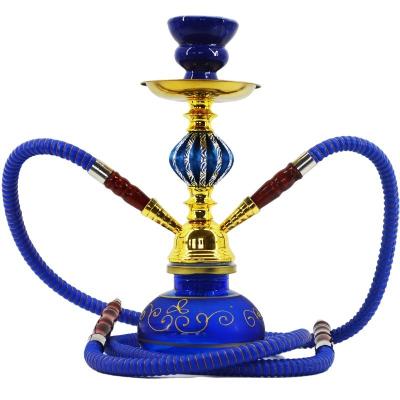 China Full Set Mini Turkish Hookah Glass Fashionable Wholesale Cheap Portable Hookah Vase 2 Hose for sale