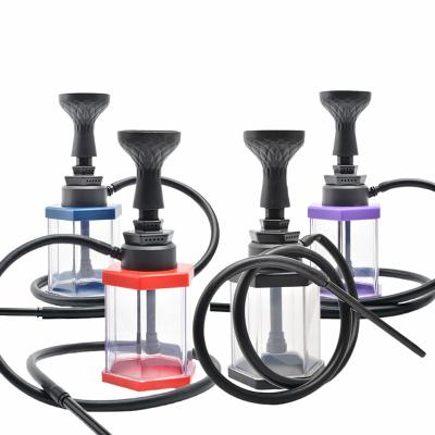 China Cheap Hookah Travel Car Shisha Mini Acrylic Portable Shisha Hookah Modern Acrylic Cube Shisha Hookah Small for sale