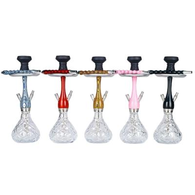 China Fashionable Shisha Hookah Set Arabic Wood Pipe Full Glass Accessories Smoking Tool Travel Portable Hookah for sale