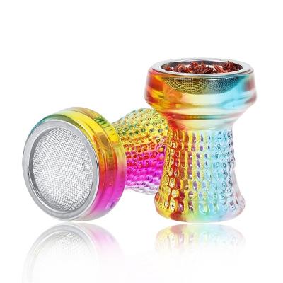 China Luxury Shisha Smoking Accessories Narguile Sheesha Cachimbas Narguile Bowl Crystal Hookah Bowl Gold Gradient Phunnel Shisha Hookah for sale