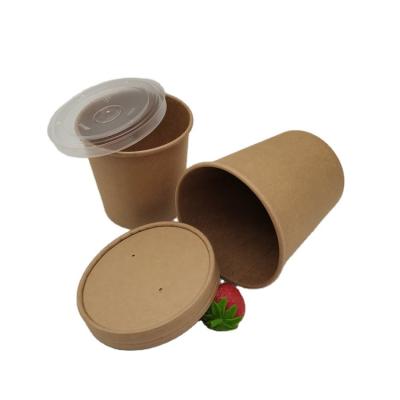 China Custom Paper Bowl Disposable Soup Cup Double Wall Eco Kraft Eco-friendly China Manufacturer for sale