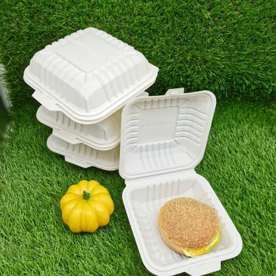 China Food Grade Biodegradable Cornstarch Disposable Hamburger Box for sale