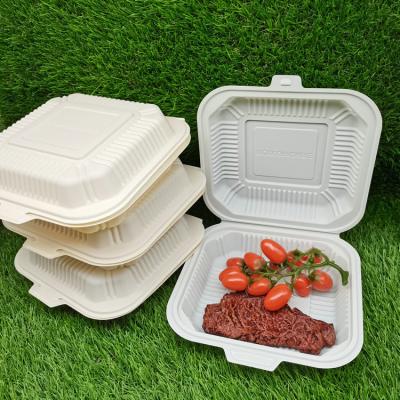 China 8inch Corn Starch Clamshell Biodegradable Biodegradable Box for sale