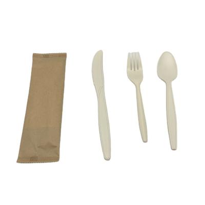 China Sustainable Kraft Paper Package 100% Compostable PLA 6/7inch Disposable Cutlery for sale