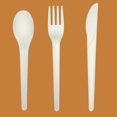 China Fancy PLA Spoon Disposable 100% Biodegradable Fork and Knives for sale