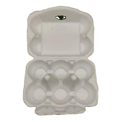 China Small contemporary compostable eco-friendly paper fiber egg carton with 6 compartments for sale