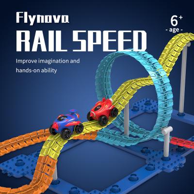 China Slot Toy Flynova Trailblazer Tracking Car Most Track Playset Kids Car Flexible Track for sale