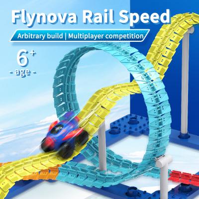 China 2022 Slot Toy Flynova Pioneer Tracking Car Most Track Play Set Kids Flexible Car Track for sale